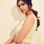 Kalyani Priyadarshan Instagram - More from Ranarangam promos... The film is out tomorrow! Outfit by @mishruofficial Shot by @eshaangirri Styled by @jukalker Assisted by @pratimajukalkar Makeup by @amitkagda Hair by @chinnahairstylist