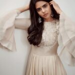 Kalyani Priyadarshan Instagram - For #chitralahari promotions Wearing @tritiyadesigns Earrings from @shopanicha Fashion Stylist @stylebyindrakshi Fashion Assistant @rishi_chowdary Photographer @1.10.92