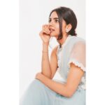 Kalyani Priyadarshan Instagram - For the #Chitralahari Pre Release Event Powder blue tier saree, glass beads embroidered blouse & white bow belt by @archanaraolabel Diamond floral studs by @akoyajewels Bracelet by @harinifinejewellery Fashion Stylist @styledbyindrakshi Fashion Assistant @rishi_chowdary Photograph by @eshaangirri Makeup by @amitkagda