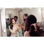 Kalyani Priyadarshan Instagram - It takes a village.... #BTS #Chitralaharipromotions @amitkagda @chinnahairstylist @rishi_chowdary @styledbyindrakshi