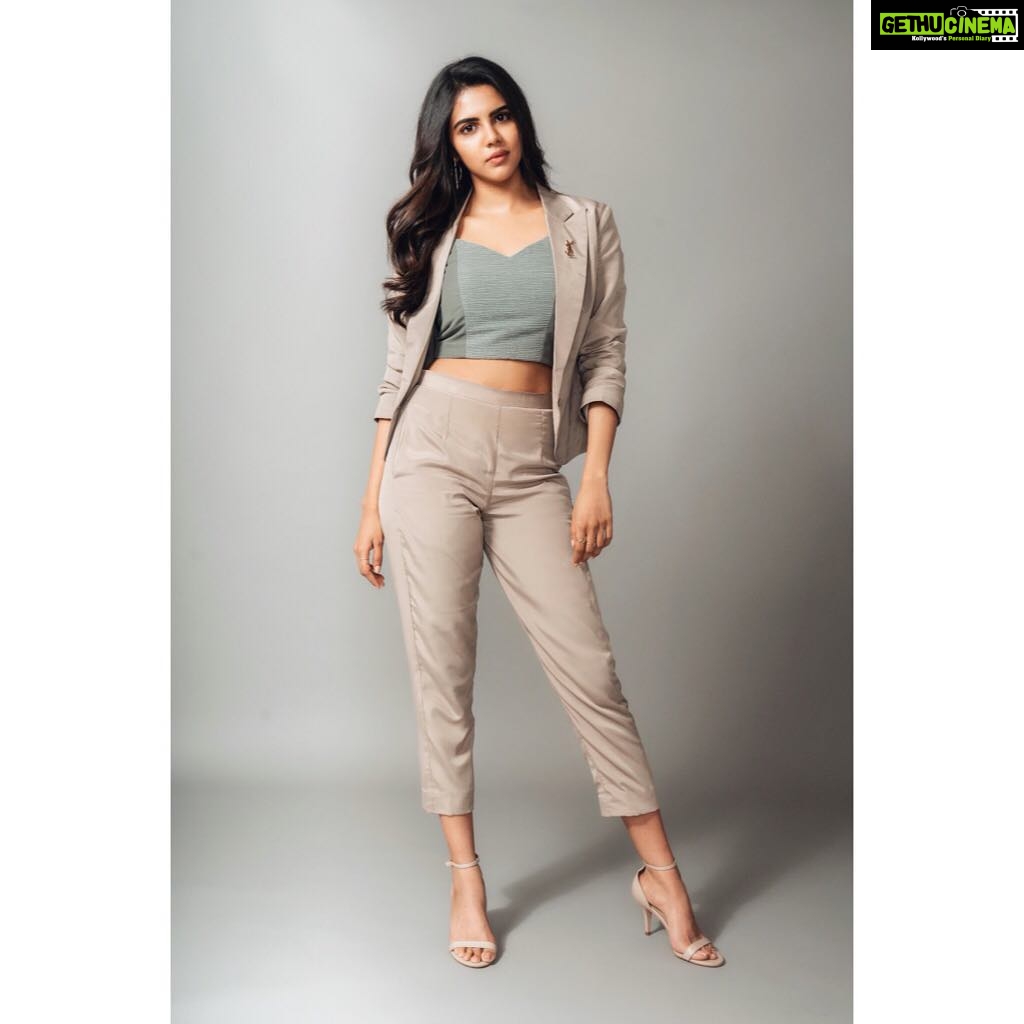 Kalyani Priyadarshan Instagram - Power Play for TEDxMahindraÉcoleCentrale Fashion Stylist @styledbyindrakshi Photographs by @eshaangirri Wearing: Satin Pant Suit Co-ord Set & crop top by @torqadorn @offbeatmediain Vintage YSL Lapel Pin from @risnjewels by @chawla.rima Earrings from @hm