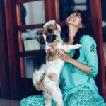 Kalyani Priyadarshan Instagram - My dog hasn’t been paying much attention to me lately. So I asked someone to take some pictures while I play with other dogs. Now I’ll post these up and show it to him... see if he gets jealous. 😜 #masterplan #newbestfriends #jealousyet #messyhairdontcare #thethingsidoforlove #willthiswork