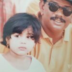 Kalyani Priyadarshan Instagram - ‪I grew up on sets watching him at his best. Big hat. Dark sunglasses. Trying to teach me something about films while screaming ACTION on a mic. Now he’s 61! Nothing has changed. Happy birthday acha! You’ve made 90 something amazing films but I still think I’m your best creation yet 😜‬