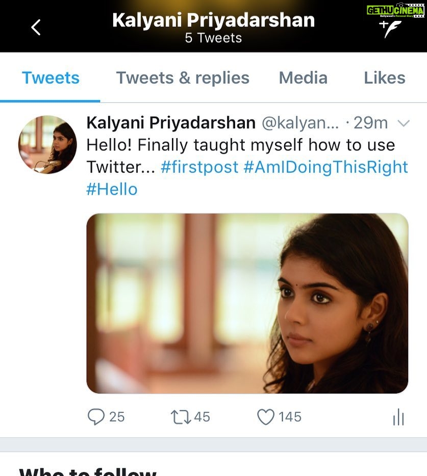 Kalyani Priyadarshan Instagram - Twitter handle: kalyanipriyan. This finally happening! I’m a bit new to all this guys so please bear with slow replies and tweets! #pleasebekind #twitternewbie