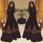 Kalyani Priyadarshan Instagram - When @rehanabasheerofficial makes you something so pretty, it deserves a post #aboutlastnight #jiofilmfareawards2017 #glammedupforonce #mirroreffect NOVOTEL Convention Centre