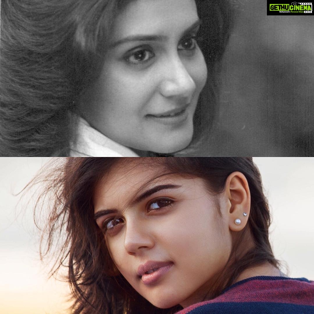 Kalyani Priyadarshan Instagram - They say imitation is the sincerest form of flattery. My life is a constant struggle of trying to live up to the standards of beauty, grace and elegance that she carries. And I hope one day I get there. Happy Mother's Day ma 😘.