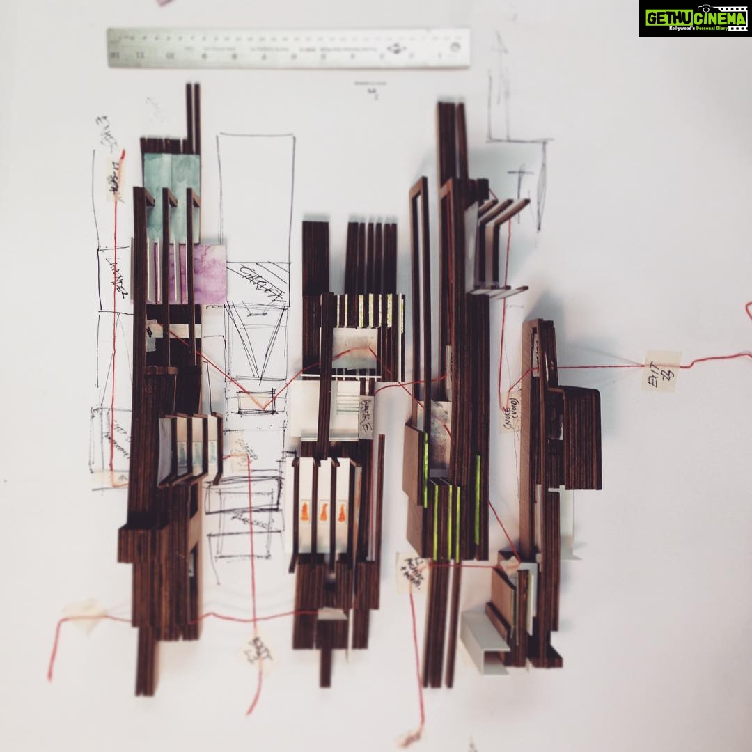 Kalyani Priyadarshan Instagram - How else do you figure out circulation? #tbt to a year ago when I had my own desk in an amazing studio and never appreciated it. I miss school. #thedesignprocess aka #figuringshitout #architecturescalemodels Parsons School of Design