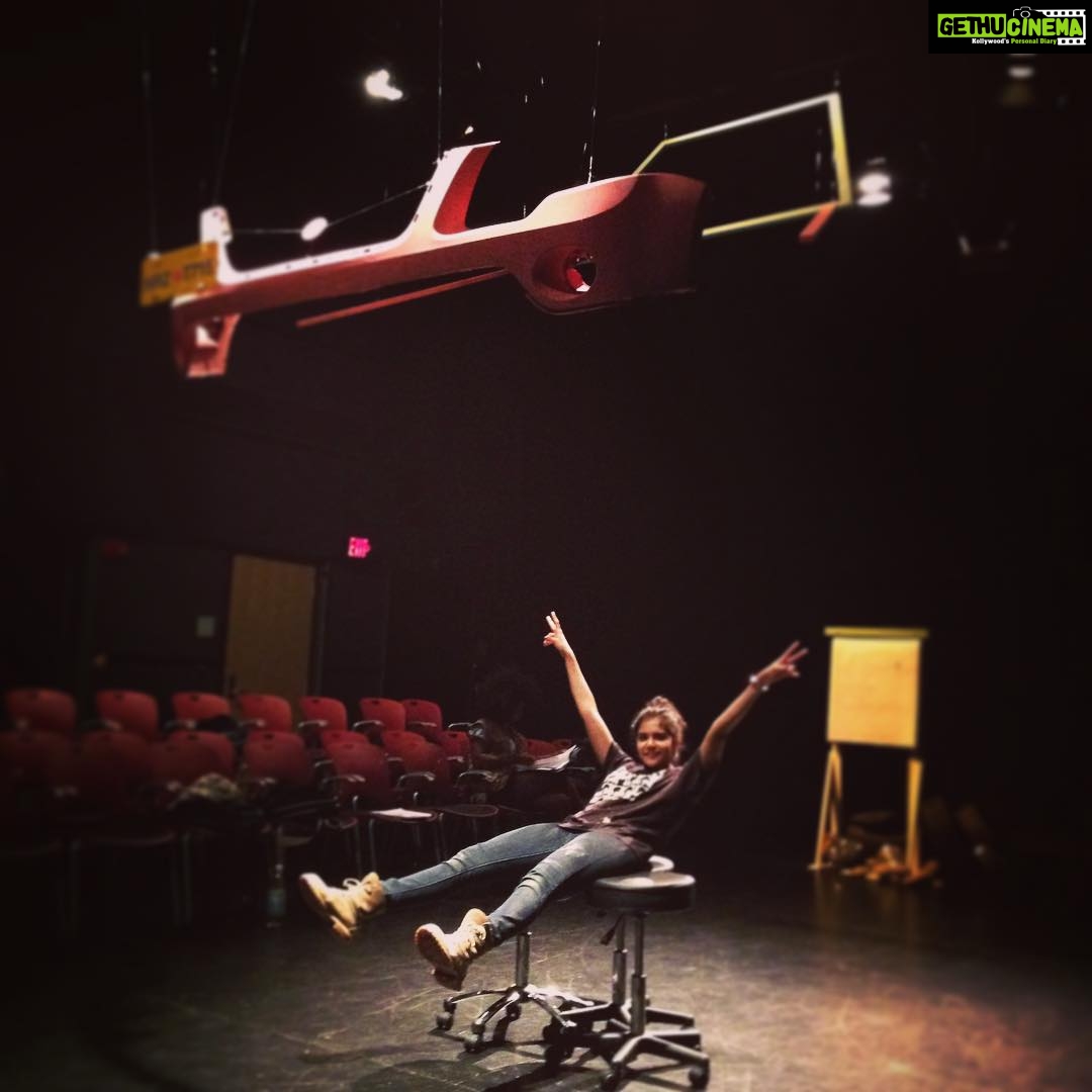 Kalyani Priyadarshan Instagram - That oh-nobigdeal-just-put-a-car-up-in-the-air feeling. #firstdesign #alittlehelpfrommyfriends #thisishowwewilliamstown Williamstown Theatre Festival