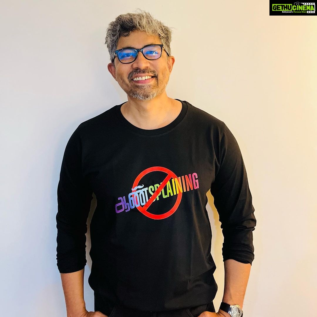 Karthik Kumar Instagram - We have fun Merch that stands for Anti-Mansplaining & Gender fluidity. My fave is the hoodie because I am hoodie paithiyam. Link in Bio. Merchandise partner is a women entrepreneur ❤️ @madras_merch_market #pride #genderequality #genderfluid