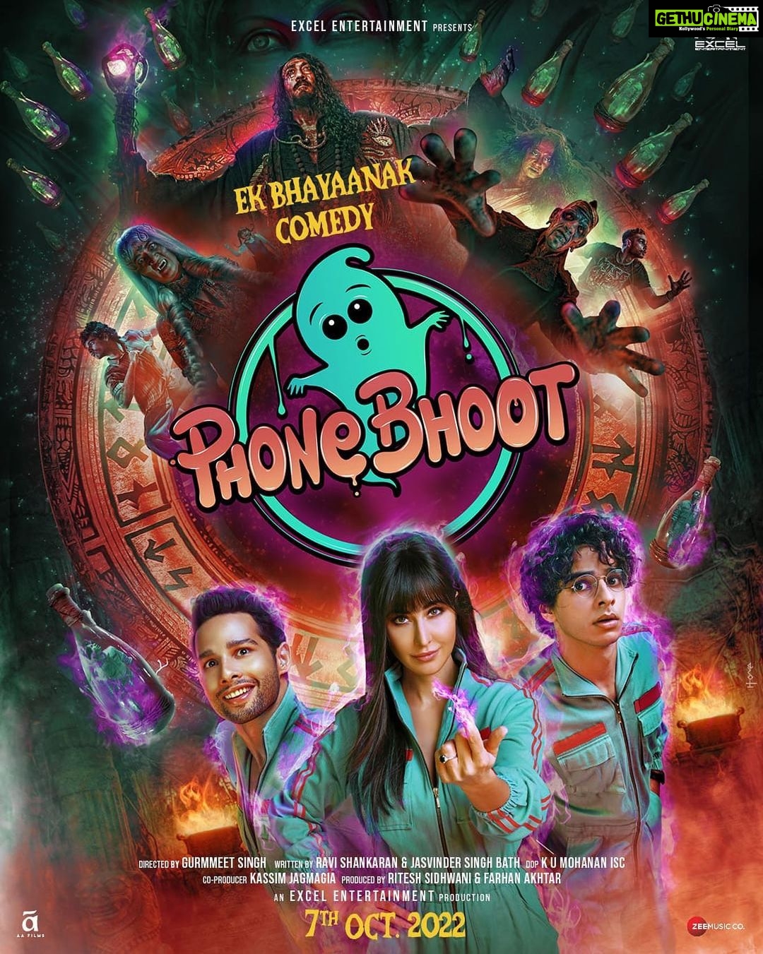 Katrina Kaif Instagram - #PhoneBhoot ki duniya mein aapka swagat hai. Arriving on 7th Oct, 2022 at cinemas near you. 👻 @ishaankhatter @siddhantchaturvedi @apnabhidu @sheeba.chadha @ekthapatiger @thesurenderthakur @gurmmeetsingh @excelmovies @ritesh_sid @faroutakhtar @ravi.shankaran @jasvinderbath @kumohanan @kassimjagmagia @vishalrr @aafilms.official @zeemusiccompany