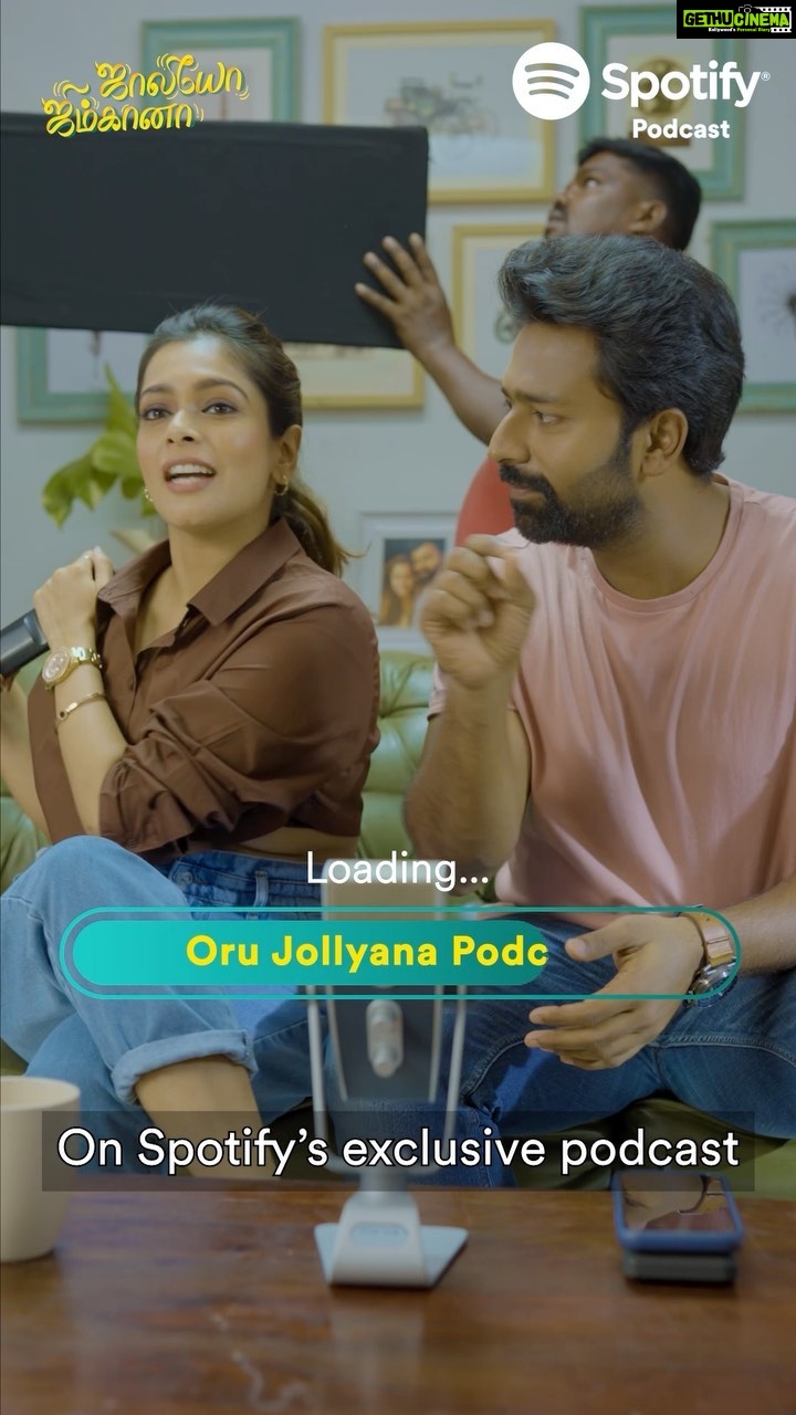 Keerthi shanthanu Instagram - Yess it’s “Jolly O Gymkana” with #shanthnu & #kiki 🤩 A Spotify exclusive podcast . We’re ALL SET for a JOLLY ride! Orey oru naal dhan. @spotifyindia Styled by @shimona_stalin #spotify #spotifyindia #podcast #jollyogymkana #couplepodcast #jollyogymkanawithshanthnuandkiki