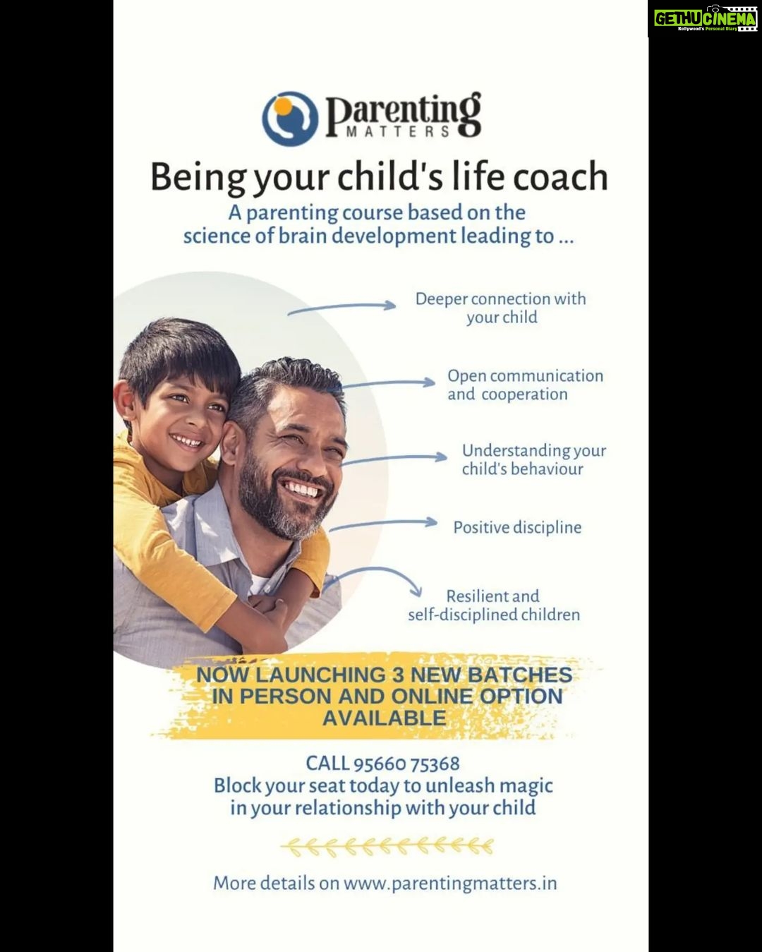 Kushboo Instagram - Relationship with your child is the most precious one. *Empower yourself and build a beautiful relationship with your child* ! Check out the courses *Parenting Matters* is offering !! #ParentingMatters .