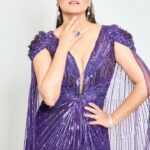 Lara Dutta Instagram - About last night 💜💜💜 #IIFA Gown: @gavinmiguelofficial Jewellery: @karishma.joolry 📸 : @bobbysahotra Styling: @eshaamiin1 Hair : @clarabellesaldanha HMU: @zeromakeupofficial