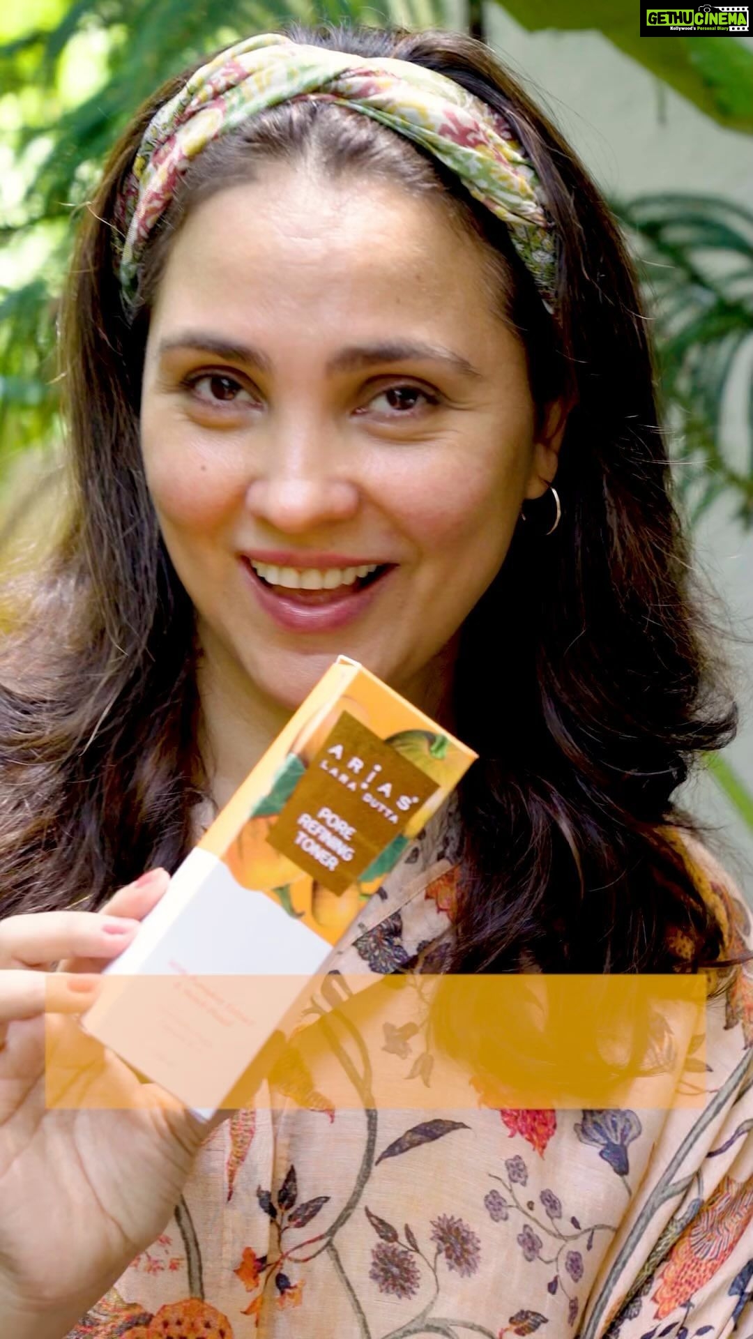 Lara Dutta Instagram - Your skin's instant pick-me-up! The @worldofarias pore refining, pore cooling toner. Infused with pumpkin extracts, rich in antioxidants, it replenishes your skin and tightens your pores. After a hard day at work, just sit back, relax, and let the pro do its magic. Use daily after cleansing for a happy skin experience. GET IT FROM THE LINK IN MY BIO