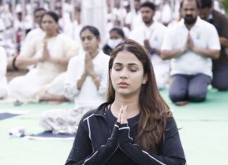 Lavanya Tripathi Instagram - A Pleasant morning and Yoga  Joined Hon Governor Smt Dr Tamilisai Soundarayarajan ji, Hon Union Ministers kishan reddy ji, sarbanand sonwal ji, @iamnainajaiswal and thousands of participants on friday morning at L B stadium as part of 25 day countdown to the International Day of Yoga 2022. #IDY2022