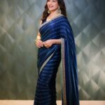 Madhuri Dixit Instagram - 💙 #Saree #SareeLove #White #Wednesday #WednesdayVibe