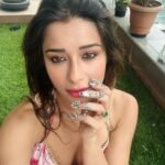 Madhuurima Instagram - Piercing through your soul. My eyes can see it all 😍 Nail ornaments by @bhavyarameshjewelry 😍 Wearing @labeladitihundia #explore #fashion #beauty #me #power #love