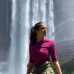 Malavika Mohanan Instagram - Spent an entire day doing the #MistTrail hike in Yosemite National Park🏞, this gorgeous trail is scattered with breathtaking waterfalls, stunning view points, big old beautiful trees, cute squirrels 🐿, and the gorgeous rainbow I got to see was the cherry on top 🌈 Mist Trail, Yosemite National Park