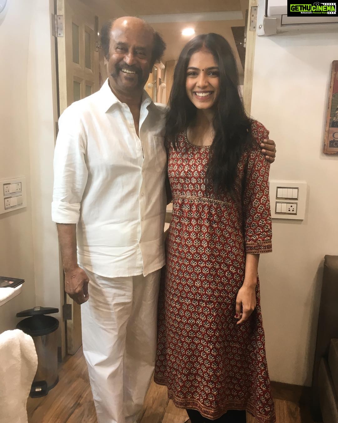 Malavika Mohanan Instagram - From being his fan to being his co-actor. Life is so beautifully unpredictable sometimes. :) #thalaivar #petta #mainman #bestcostarever Varanasi, India