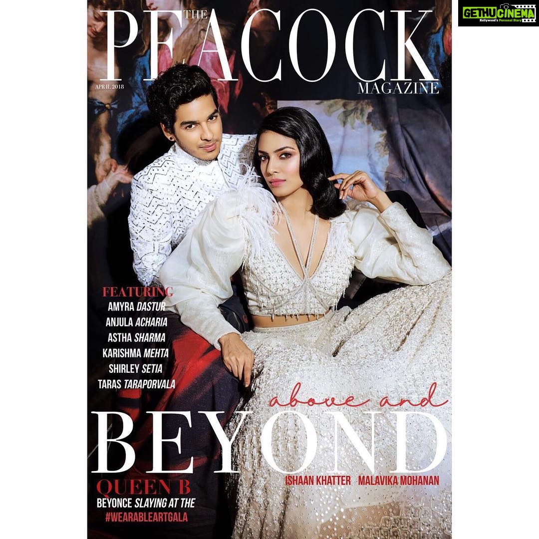 Malavika Mohanan Instagram - So much fun shooting for the cover of the April issue of #ThePeacockMagazine wearing @falgunishanepeacockindia couture🔥 Head on to www.thepeacockmagazine.com to watch @ishaan95 and me take the 'who’s most likely' and the 'rapid fire' challenge! 🤓 Photographed by @avigowariker Styled by @shanepeacock @falgunipeacock Jewellery courtesy @jaipur_jewels HMU @mehakoberoi #FalguniShanePeacock #FashionMagazine #DigitalMagazine #Magazine #Fashion #Bollywood #beyondtheclouds #majidmajidi