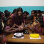 Malavika Mohanan Instagram - Women’s Day well spent! 🥰 Thought I’d share my time and my favourite food with a bunch of these little people today♥️ We cut cake, ate biriyani, they made me recite a couple of my dialogues from ‘Master’ & asked me to visit them every time I come to Chennai ☺️