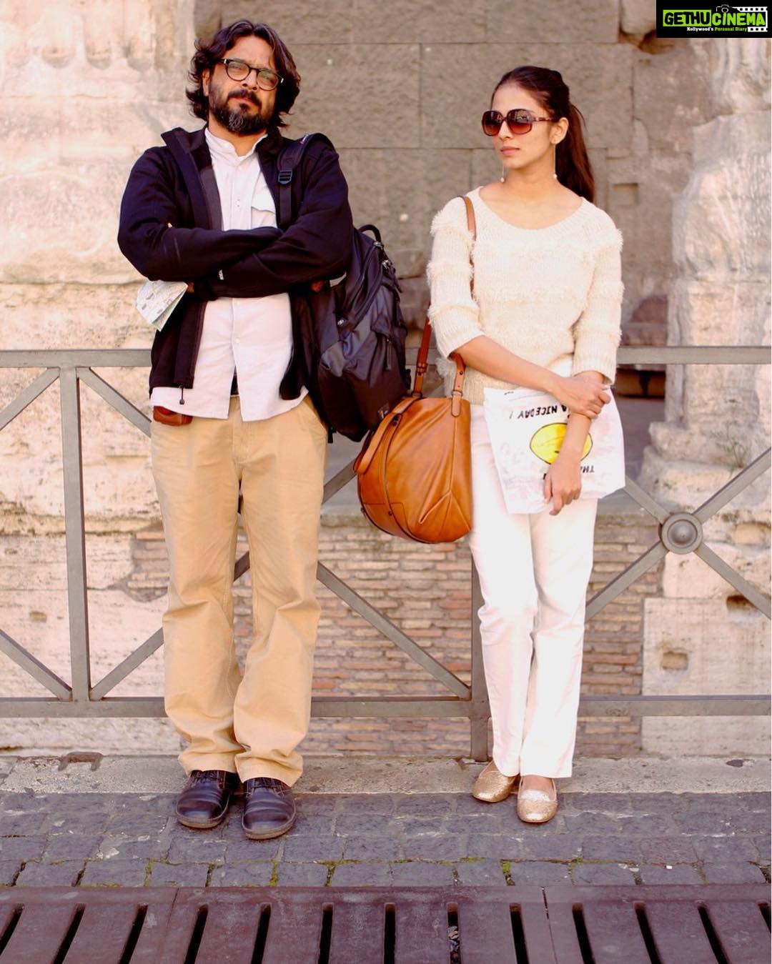 Malavika Mohanan Instagram - Too cool to smile. @kumohanan #throwback Rome, Italy