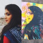 Malavika Mohanan Instagram - So one of my acquaintances sent me this photograph on the right, of an illustration, which he said he randomly spotted on a wall in Anjuna, Goa, and said "looked a lot like me". The illustration is actually of a photograph from the scarlet window clicked by @wine_stone . So stoked to see this!