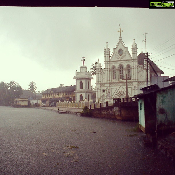 Malavika Mohanan Instagram - Such a pretty church decked along the backwaters of alappuzha