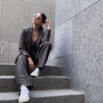 Malavika Mohanan Instagram - Some sartorial inspiration from Kamala Harris for the day- Pantsuit + Converse 👟 🤍 #ShoesOverHeelsAnyday