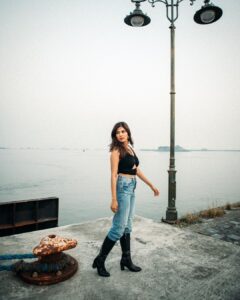Malavika Mohanan Instagram - Boat & Boots 🚢🖤 Which one do you like the most? ☺️ 📸 @bharat_rawail Style @sheefajgilani Makeup @makeupbyanighajain Hair @mamta_kadam_ Public Relations @theitembomb