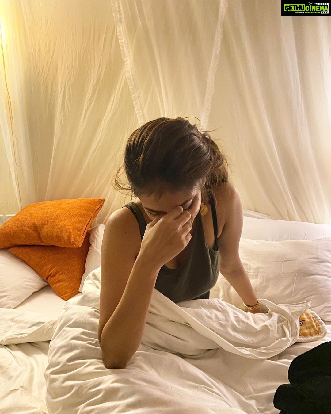 Malavika Mohanan Instagram - Lockdown-Day 51 #mood 💤 Raise your hands if you have also gotten into a super co-dependent relationship with your bed 🙋🏻♀️