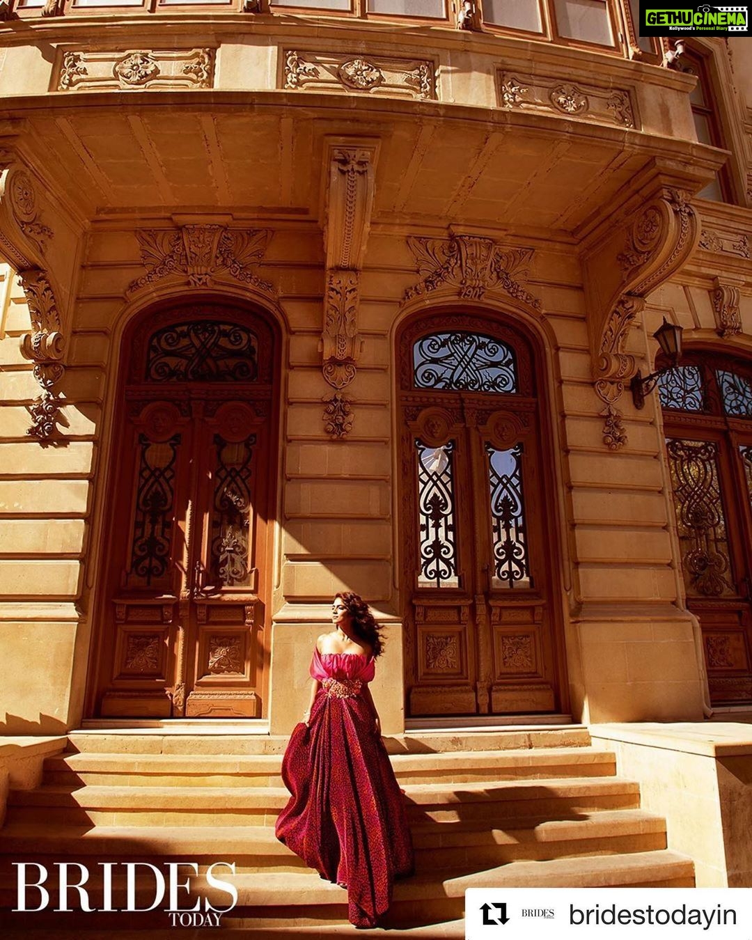 Malavika Mohanan Instagram - Beautiful Baku ♥️ . . #Repost @bridestodayin with @get_repost ・・・ Red Rising: For a walk through the old town in Baku, Azerbaijan, actor Malavika Mohanan chooses bold and fiery shades of scarlet, vermillion, and deeper maroons. . Actor: Malavika Mohanan (@malavikamohanan_) Photographer: Kay Sukumar (@kay_sukumar) at Faze Managment (@fazemanagement) Fashion editor: Karuna Laungani (@karunalaungani) Hair & makeup: Mitesh Rajani (@miteshrajani) at feat. Artists (@feat.cast) Production: Parul Menezes (@parulmenezes) Fashion assistant: Parvati Mangal (@parvatimangal) Special thanks to: Azerbaijan Tourism Board (@experienceazerbaijan) Malavika is wearing : Gown @shantanunikhil ; haathphool @outhousejewellery . . . . . . . . . #ExperienceAzerbaijan #TakeAnotherLook #weddingfashion #weddingcouture #indianwear #ethnicfashion #indianweardesigners #indiandesigners