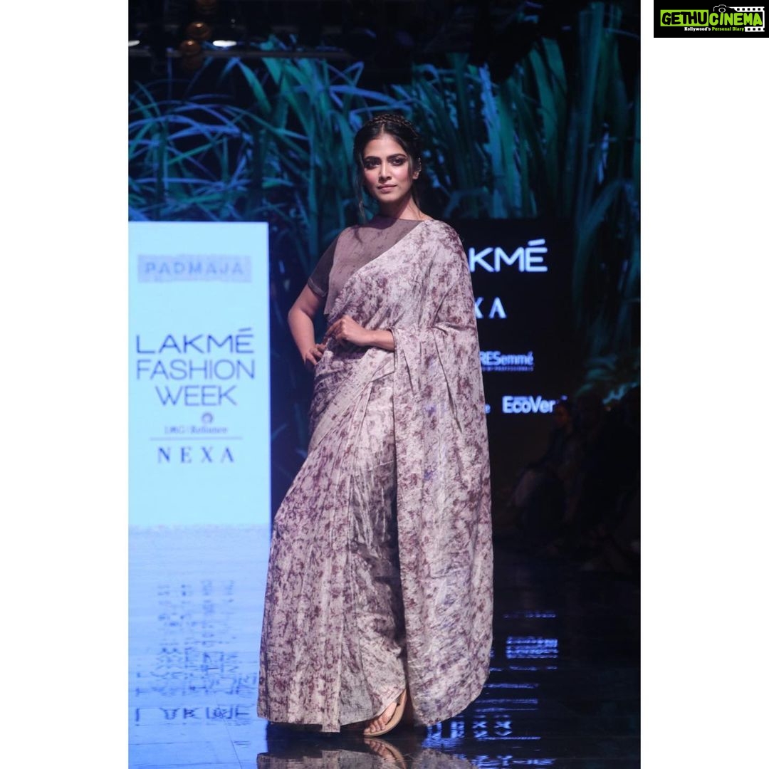 Malavika Mohanan Instagram - Having grown up in a home, in a culture, in a country so synonymous with handloom..with textiles..with cotton (which feels like second skin).. when people talk about ‘moving forward’ to sustainable, it doesn’t make sense because it doesn’t feel like a new or alien thing.. instead it feels like going back in time..to memories of childhood, of Amma.. afternoons spent rummaging through her clothes playing dress up.. of grandma recycling worn out sarees to make cute grocery bags..old dupattas which become new cushion covers..a culture where a piece of cloth is cherished as the most precious heirloom passed down from mother to daughter.. Here’s an ode to going back to the familiar. And to being aware, responsible and conscious of how every little decision we make affects this delicate ecosystem we live in. And who better to do it with than the amazingly talented @padmaja.online 💫 #sustainablefashion @lakmefashionwk