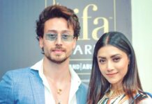 Mamta Mohandas Instagram - The Blues, the Whites n more.. with @tigerjackieshroff 🧿 at @iifa presscon. Styled in a stunning satin evening dress by @beingsalmankhan ‘s very own designer @ashley_rebello 💕 💃🏻 Etihad Arena