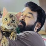 Mohanlal Instagram - "Staying pawsitive" - with Nero 🐾 . . @anzazpets