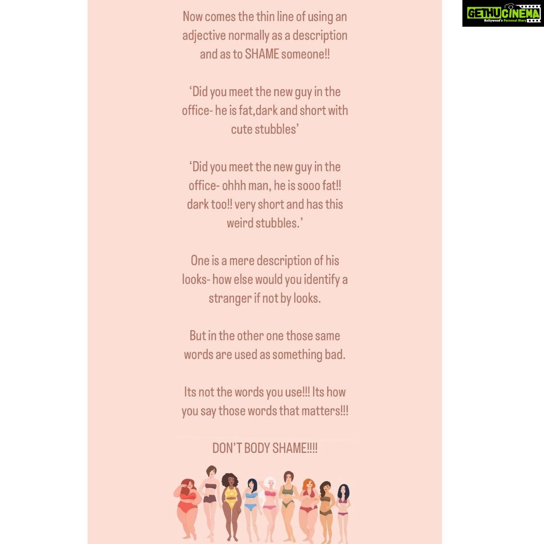 Mrudula Murali Instagram - DON’T BODY SHAME!!!!