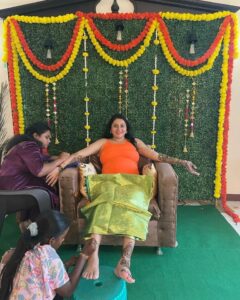 Namitha Instagram - When Mehndi Adorns your Hands, Life takes On New Color !! 
My Mehndi function before my Seemantham!

#wolfguard #wolfguard #wolfguard 
🧿🧿🧿🧿🧿🧿🧿🧿🧿🧿🧿🧿🧿🧿

Thank you @aurora_mehandi_studio ( Bhavani )
 Really Talented! 🌟💛

Thank you Hubbygaru @m_v_chowdhary for the Clicks ! 📸

#mehandi 
#mehndilove 
#mehndifunction
#babyshower