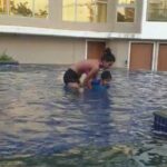 Natasha Suri Instagram – When my nephew forgets his swimming float, maasi becomes the float..!!❤️