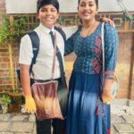 Navya Nair Instagram - School reopening after two long years … may god bless all the kiddos ❤️❤️ Sai’s madam , Belinda mam in the pic .. @greets_publicschool