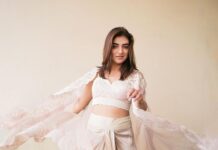 Nazriya Nazim Instagram - 🕊 Ante ……one last thank u 🤍🤍🤍 Styled by - @neeraja.kona Asst by - @manogna_gollapudi 👗- @anushreereddydesign 💇🏻‍♀️- @tanujabhatt50 📸- @adrin_sequeira