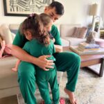 Neha Dhupia Instagram - Her world 🌎 … his hero … #happyfathersday my ♥️ @angadbedi .. @mehrdhupiabedi @guriqdhupiabedi are so blessed to be calling you papa ♥️