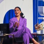 Pallavi Sharda Instagram - ‘Great Australian Character Building’ - an apt title for a robust discussion with my colleagues @martadusseldorp & @leahpurcell as part of @vividsydney. Storytelling is the breeding ground for empathy and I couldn’t have asked for a better forum for a deep dive into its value 💜 Wearing @sandroparis Hair @kohhair_ Make up @pallavisharda