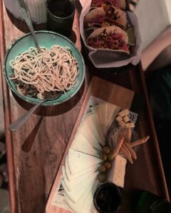 Pooja Jhaveri Instagram - To an amazing evening 🥂 at @lolitawinebarmiami 
.
.
Where do I start from ? 
The moment we got there, we were given a tour of the restaurant and it was so surprising to know that this lovely looking little restaurant is massive from inside. It has 3 private rooms for smaller to larger private parties, it has a bar within called @socal_cantina and another level of restaurant which is an open rooftop ! 
Being a vegetarian it is so difficult to find good vegetarian options but this place had the best vegetarian I can brag about. 

We tried the spaghetti aglio olio, and the veggie bean taco. Hands down the best tacos I have had so far.
As a cheese lover we called for a cheese board which definitely was a cherry on the cake ! 
They have amazing desserts too, but people who do not eat eggs, it can get a little tricky. I couldn’t have the cheese cake for it contained egg, but it looked delicious. 

The presentation of food to the vibe of the bar to the warmth of the staff everything was just perfect !
Thank you @lolitawinebarmiami for hosting us.
This is definitely going to be my go to when in #miami 
.
.
#miami #miamirestaurants #miamidiaries #foodinmiami #vegetarian #restaurant #restaurants #miamibar #barhop #food #miamitourism #miaminights #nightlife #travelvlogger #travelvlog #instatravel #usa