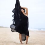 Pooja Jhaveri Instagram - I danced on to the sound of the waves, The music of the wind. The sand was my stage and birds were my audience ! . . In my mind I recreated the #blackswan ! 🖤🖤🖤 . . Outfit : @madhuram.studio 📸 : @portraitsbyvijey . . #blacksbeach #blackswan #freebird #beach #beachlife #actor #actress #dance #moves #freestyle #outfits #fashion #usa #desiinfluencer #desiindian #newjersey #beachesofnewjersey #black #white #collaboration #collab #ad #photoshoot #photography #beachphotography #america Beach Haven Park, New Jersey