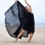 Pooja Jhaveri Instagram - I danced on to the sound of the waves, The music of the wind. The sand was my stage and birds were my audience ! . . In my mind I recreated the #blackswan ! 🖤🖤🖤 . . Outfit : @madhuram.studio 📸 : @portraitsbyvijey . . #blacksbeach #blackswan #freebird #beach #beachlife #actor #actress #dance #moves #freestyle #outfits #fashion #usa #desiinfluencer #desiindian #newjersey #beachesofnewjersey #black #white #collaboration #collab #ad #photoshoot #photography #beachphotography #america Beach Haven Park, New Jersey