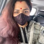 Poornima Bhagyaraj Instagram - My dear friend @khushsundar in our vetiver masks. Thanks for stressing on the importance of wearing our masks on your insta live today. We are still in danger of the covid wave so please protect yourself by wearing a mask. Masks from @poornimas_store