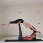 Pranitha Subhash Instagram - I don’t know if I’ll ever get back to being this fit.. but here are some TBTs Acro Yoga.. Happy International Yoga Day!
