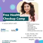 Pranitha Subhash Instagram – Free Medical camp by 

@pranitha_foundation in association with 

@aster.bangalore and @bpacofficial