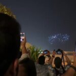 Prithviraj Sukumaran Instagram – When Malayalam Cinema lit up the skies! #KADUVA Dubai launch! ❤️❤️❤️ @pharsfilm @prithvirajproductions @magicframes2011