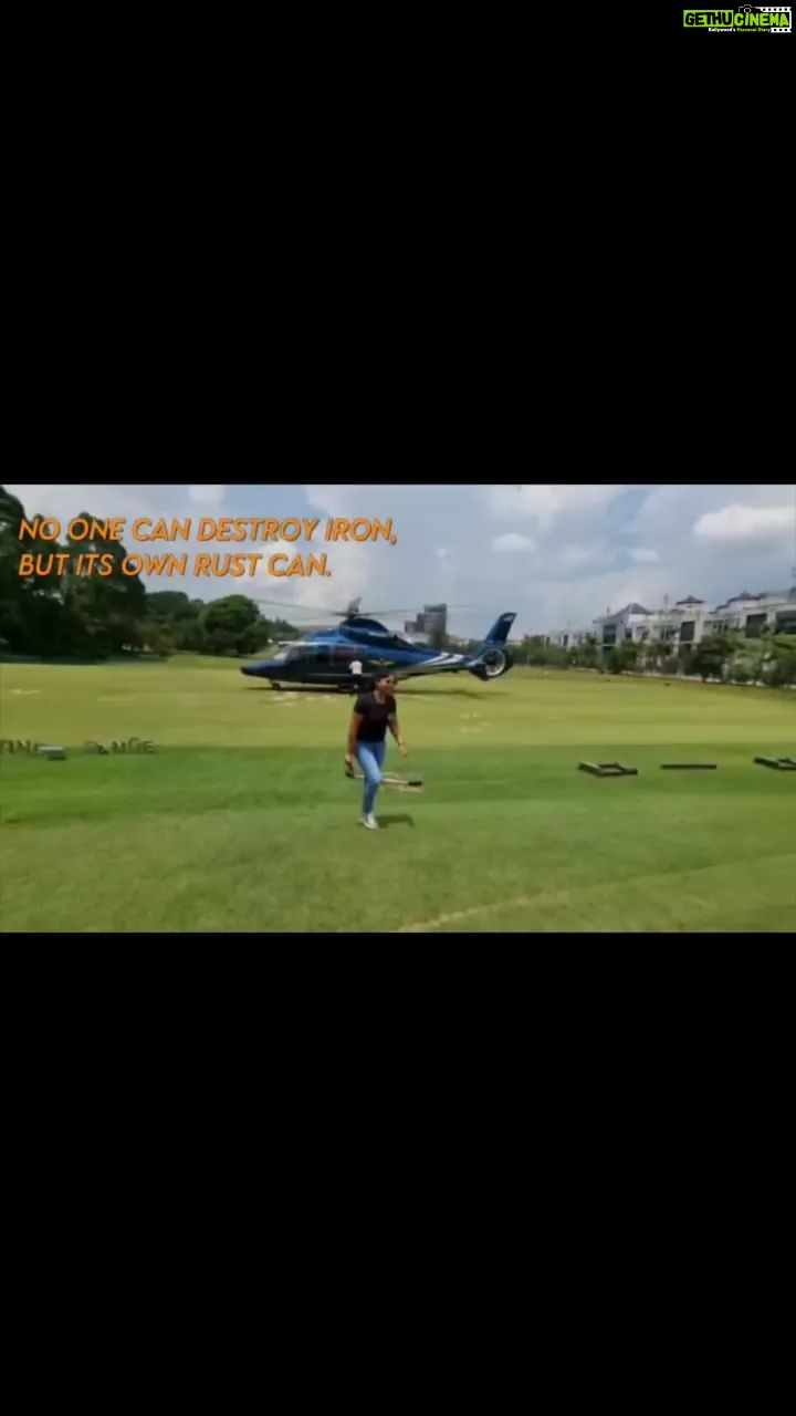 Punnagai Poo Gheetha Instagram - Be the energy U want to attract! Stay positive! #Energy #Positive #Malaysia #DolphinHelicopter #Heli #DolphinHeli #Helicopter #Landing